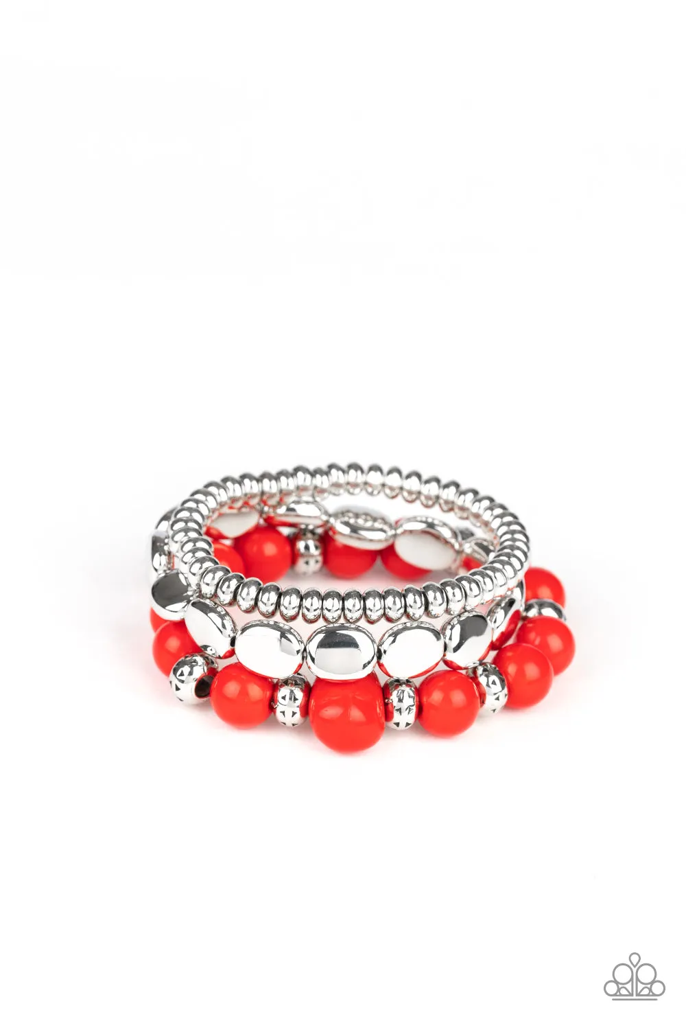 Paparazzi Prismatic Pop Red Stretch Bracelet - P9WH-RDXX-144XX