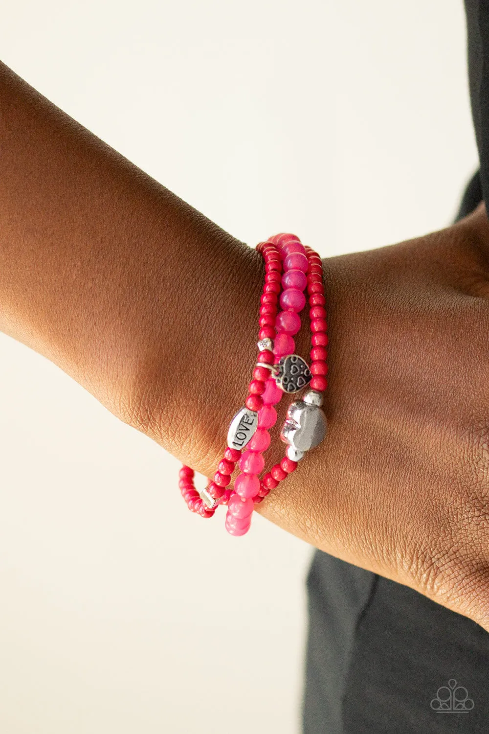 Paparazzi Really Romantic Pink Stretch Bracelet - P9WH-PKXX-196XX
