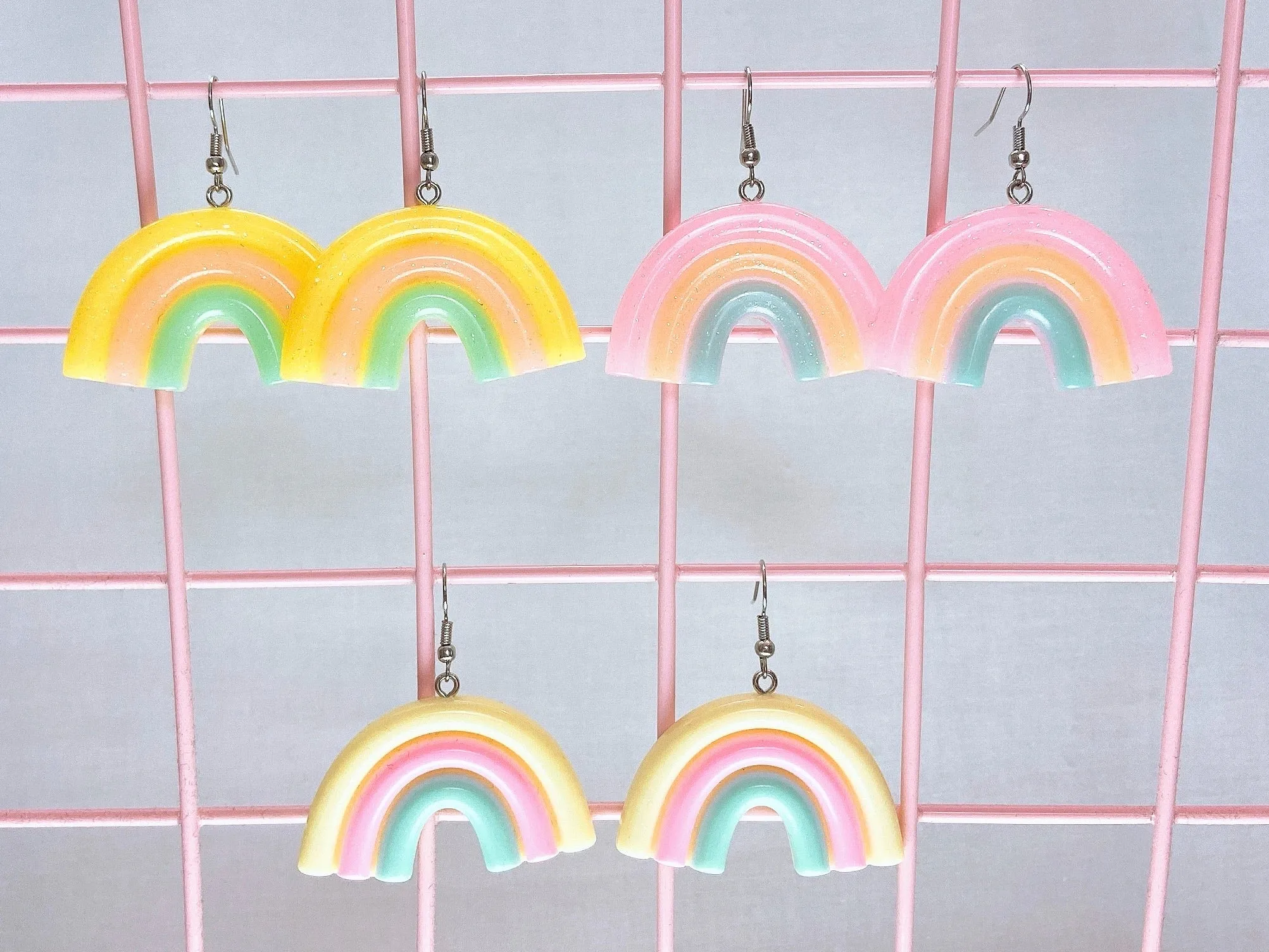 Pastel Rainbow Arc Earrings (3 Colors)