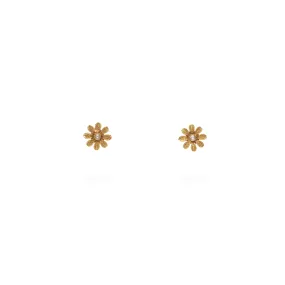Phool Ear Studs in Antique Gold