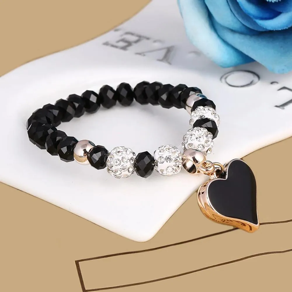 Precious Heart Accent Beaded Charm Bracelet