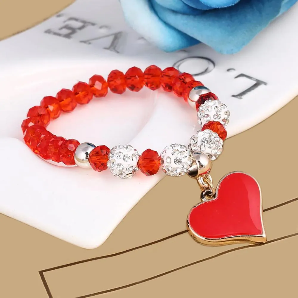 Precious Heart Accent Beaded Charm Bracelet