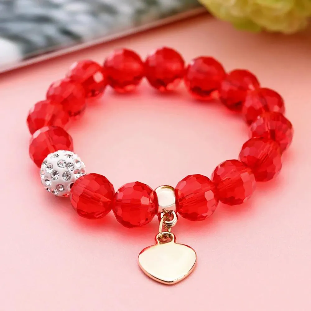 Precious Heart Accent Beaded Charm Bracelet