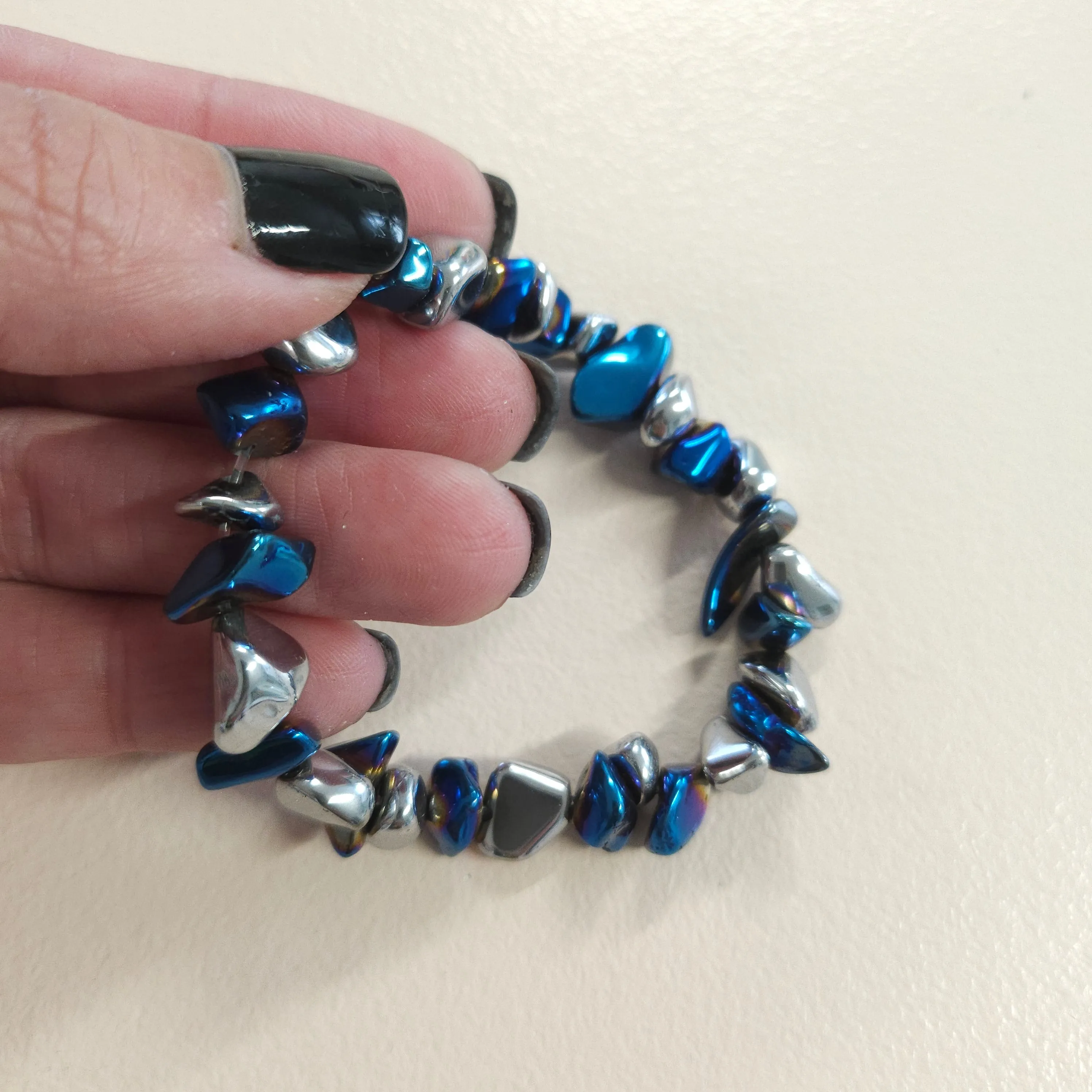 Rock and Shiny Beaded Stretch Bracelets