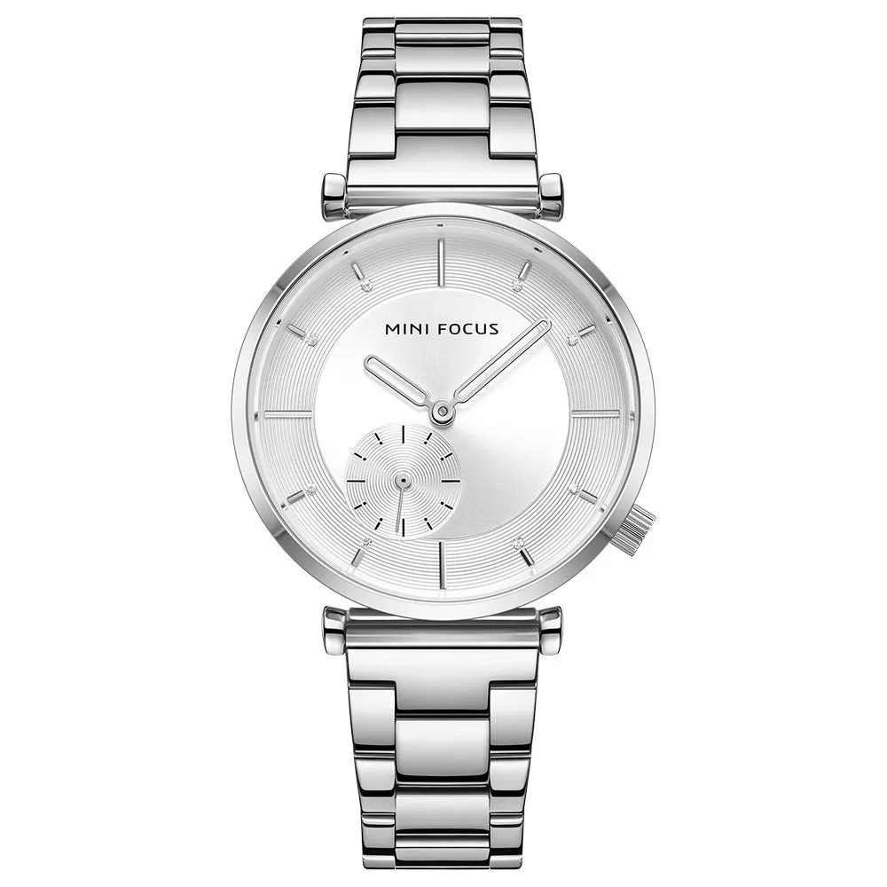 Simple and stylish Japanese movement waterproof-encrusted steel strap women's watch