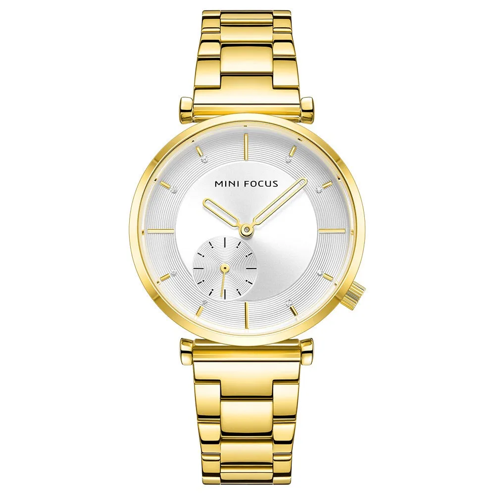 Simple and stylish Japanese movement waterproof-encrusted steel strap women's watch