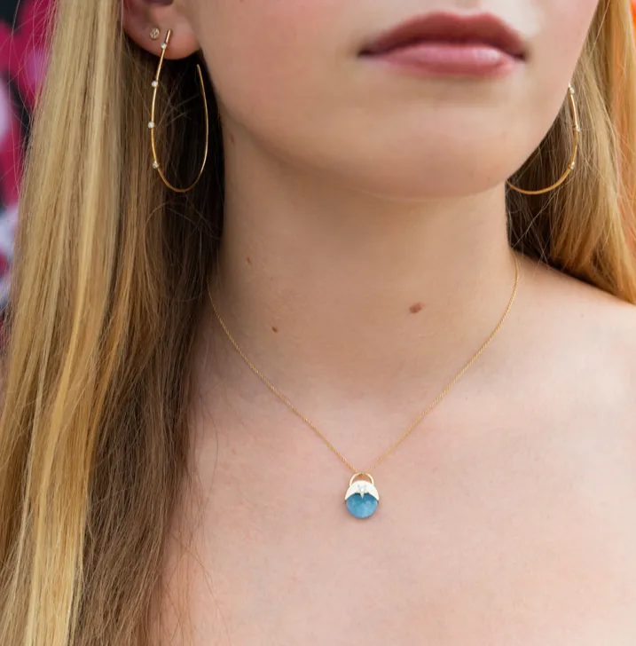 Stones Teardrop Hoop Earrings