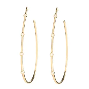 Stones Teardrop Hoop Earrings