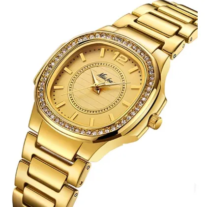 Stunning Women stylish diamond gold watches
