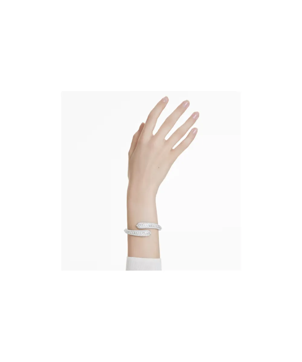 SWAROVSKI SUBLIMA CUFF, CRYSTAL PEARL, ROUND CUT,WHITE,RHODIUM PLATED