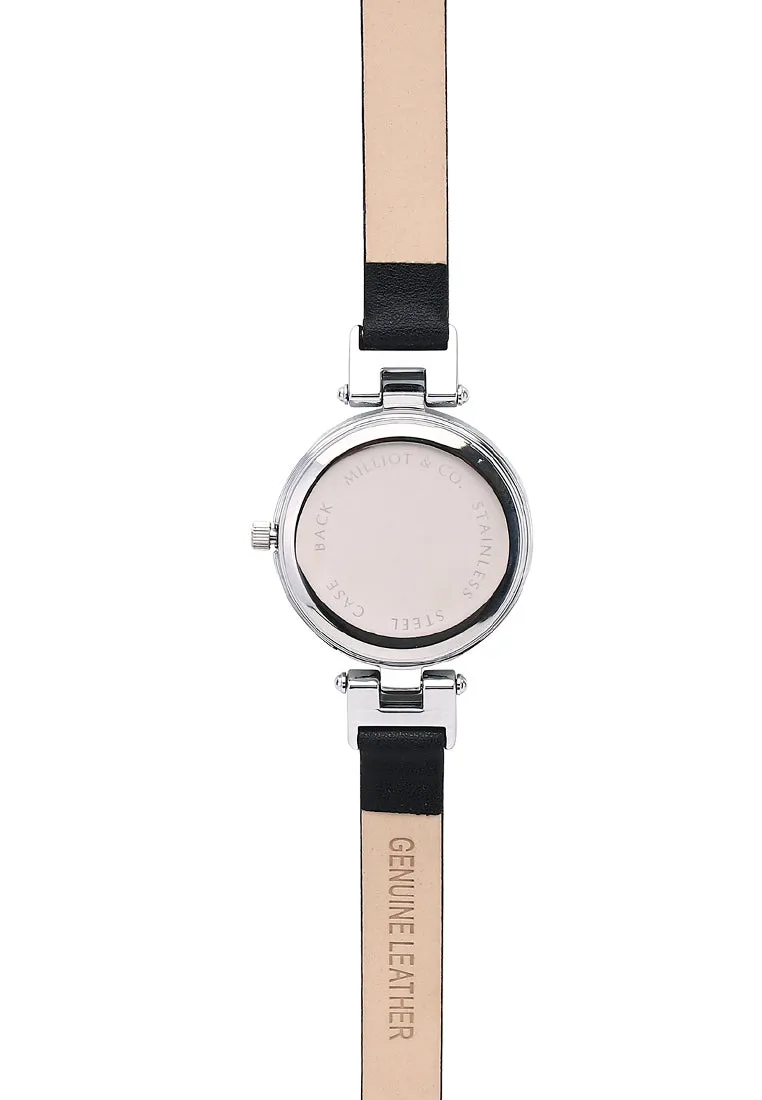 Sylvia Rose Gold Analog Watch with Bangle (Black)