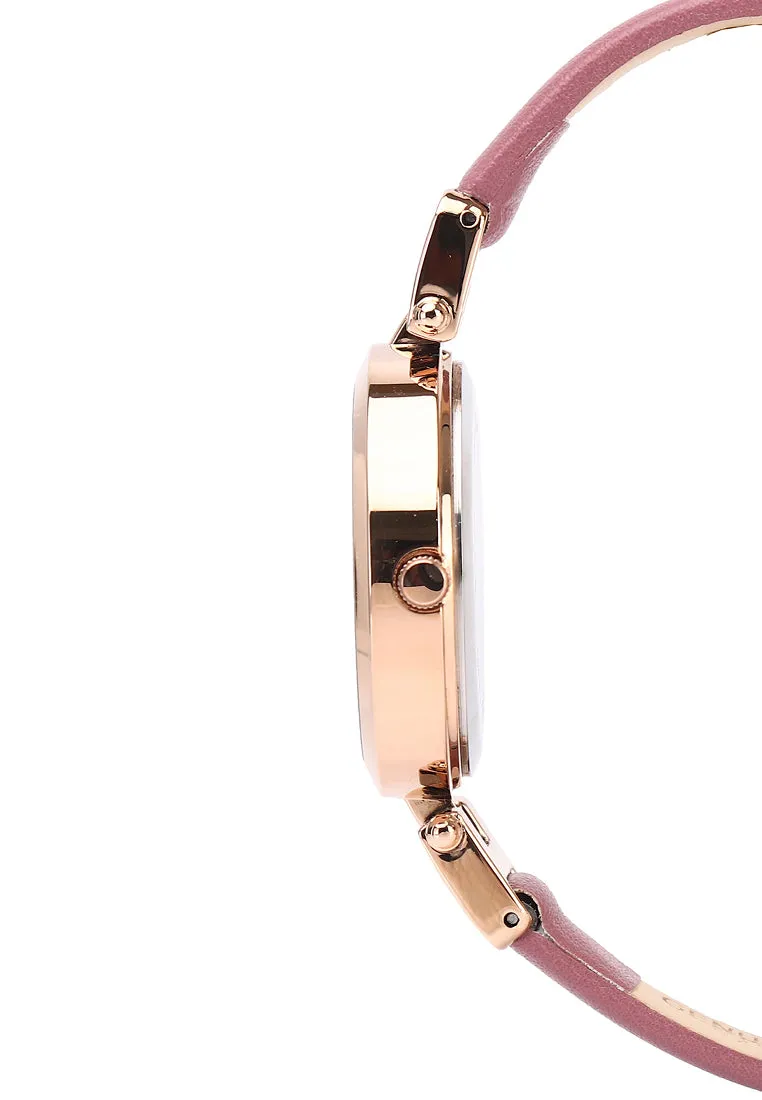 Sylvia Rose Gold Analog Watch with Bangle (Chestnut)
