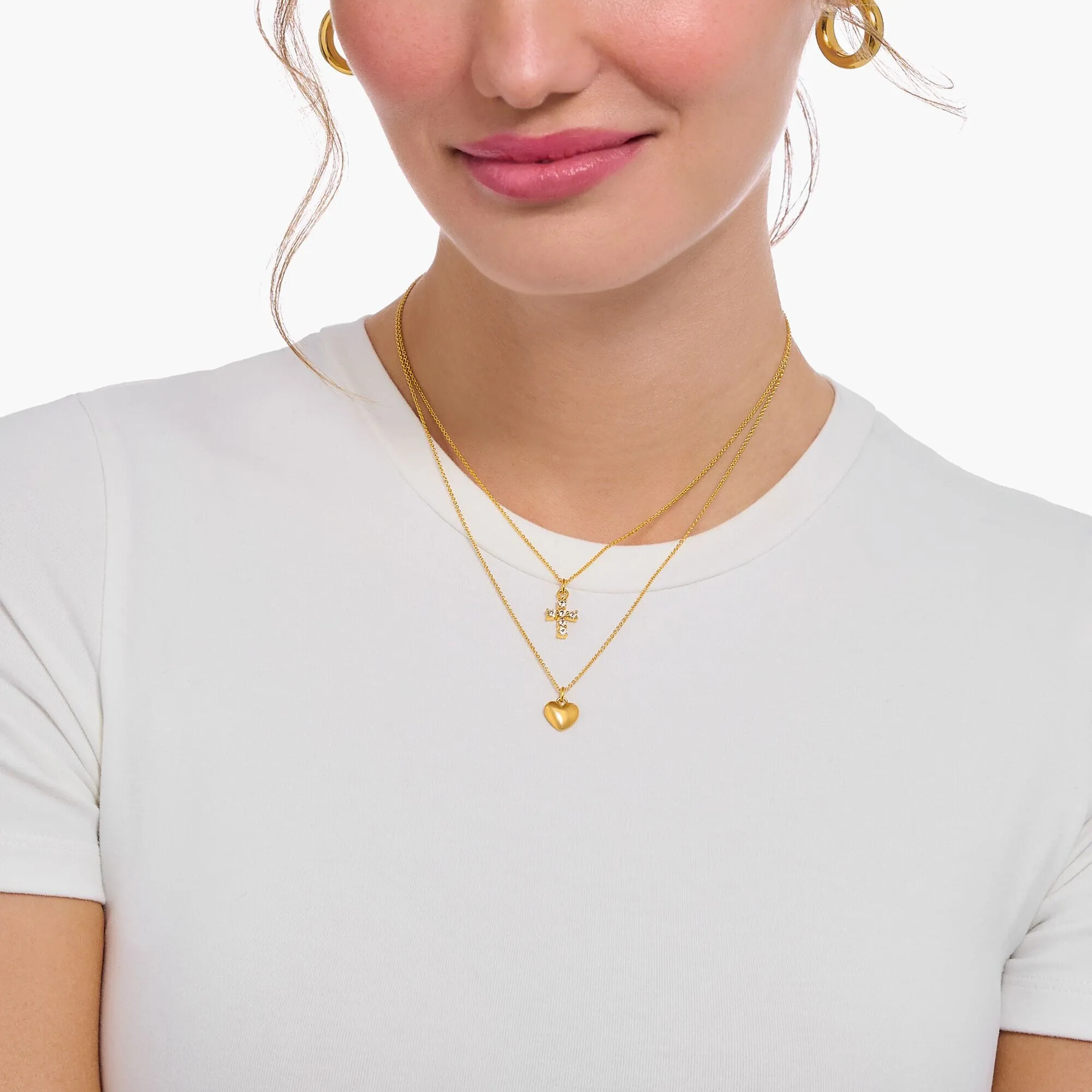 THOMAS SABO Cross pendant necklace with white zirconia