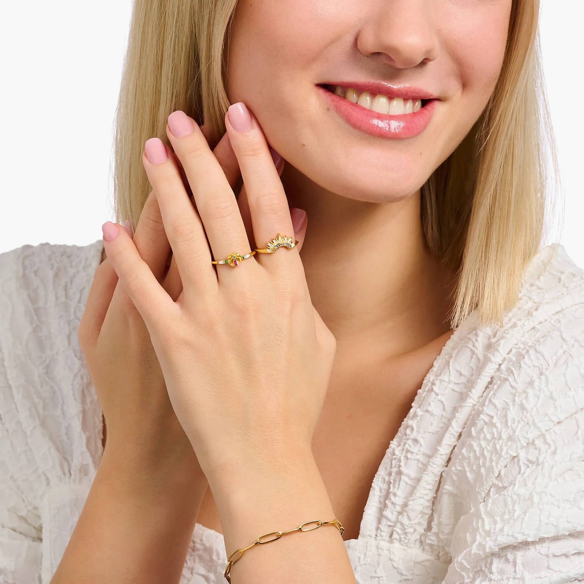 THOMAS SABO Ring with sun beams and colourful stones