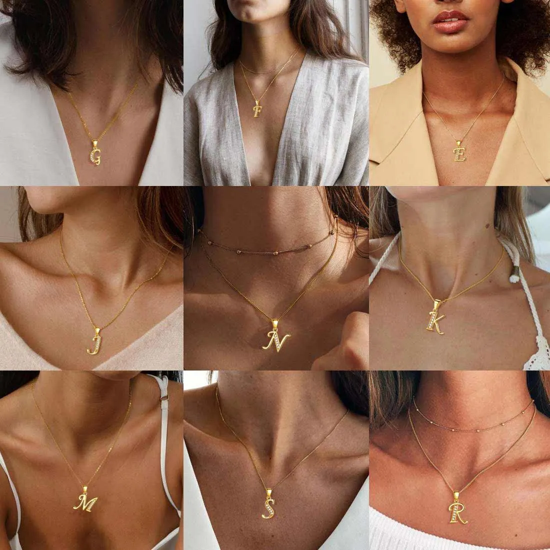 Tokyo Mart Letter N Initial Necklaces Pendant Women Men Name Jewelry Gift 925 Silver