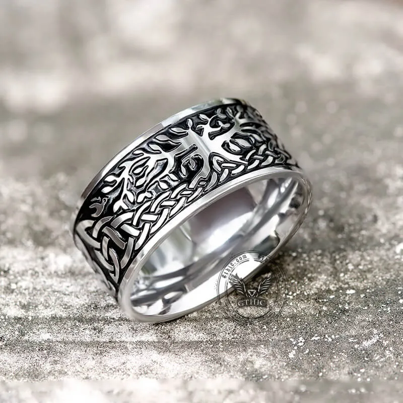 Tree Of Life Design Stainless Steel Viking Ring