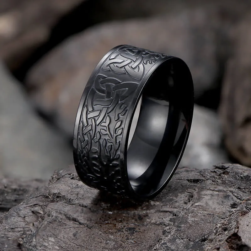 Tree Of Life Design Stainless Steel Viking Ring