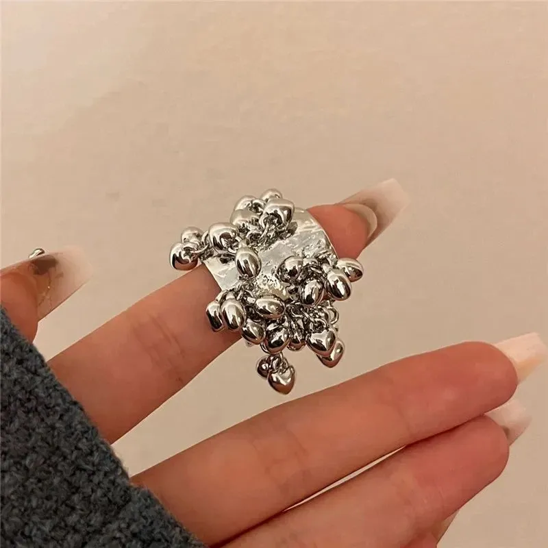 Vintage Natural Stone Malachite Glass Rings