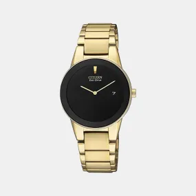 Women's Black Analog Stainless Steel Eco-Drive Watch GA1052-55E
